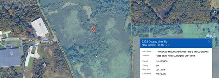 2225 County Line Rd, New Castle, PA - Aerial  map view