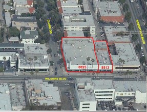 8813-8825 Wilshire Blvd, Beverly Hills, CA - aerial  map view