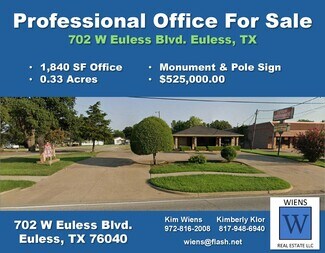 Plus de détails pour 702 W Euless Blvd, Euless, TX - Bureau à vendre