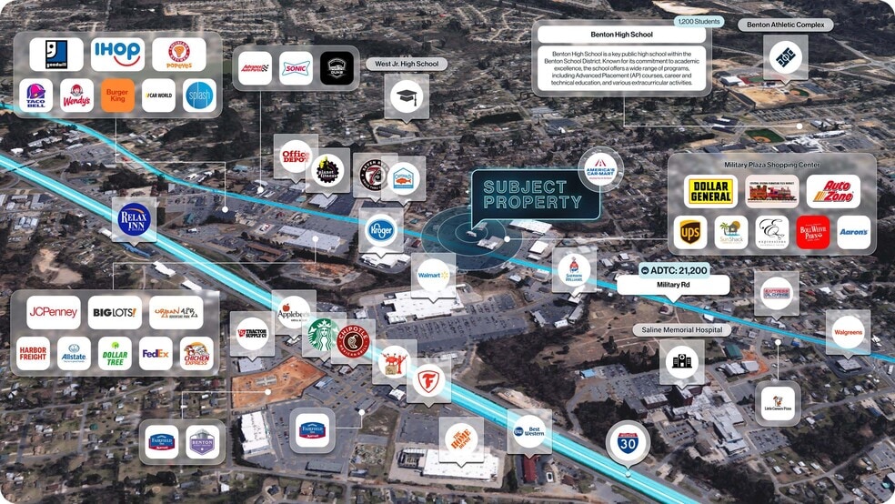 1301 Military Rd, Benton, AR for sale - Aerial - Image 2 of 2