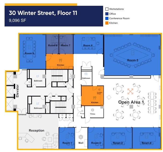 30 Winter St, Boston, MA à louer Plan d’étage- Image 1 de 1