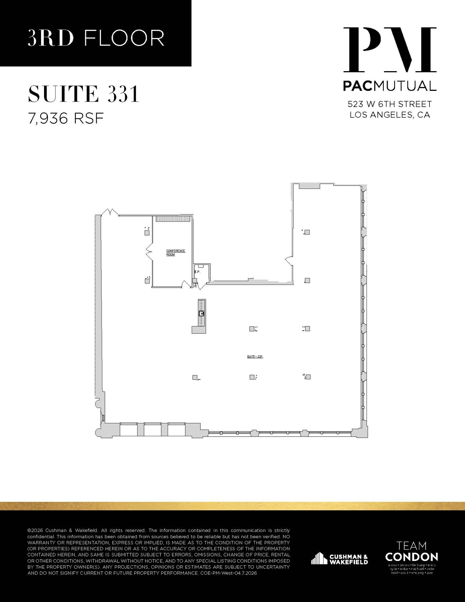 523 W 6th St, Los Angeles, CA à louer Plan d’étage- Image 1 de 1