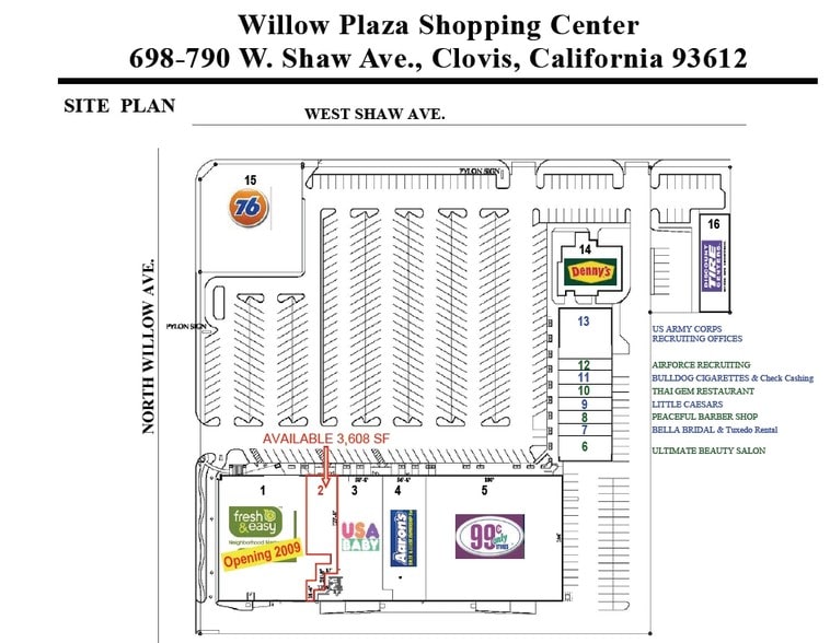 698-790 W Shaw Ave, Clovis, CA for lease - Site Plan - Image 2 of 6
