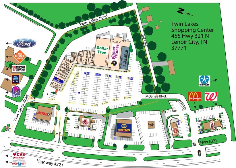 455 Highway 321 N, Lenoir City, TN à louer - Plan de site - Image 2 de 8