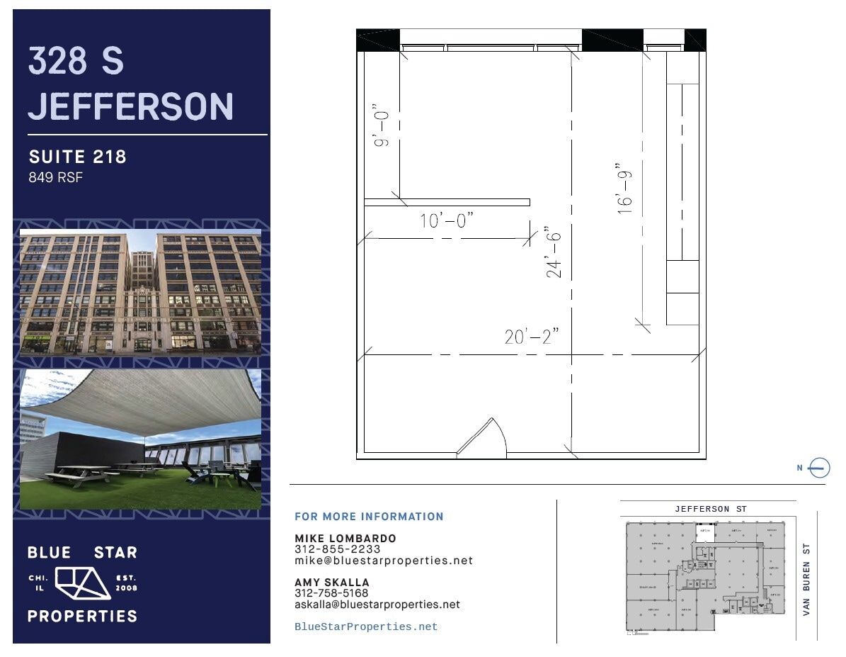 328 S Jefferson St, Chicago, IL à louer Plan d’étage- Image 1 de 5