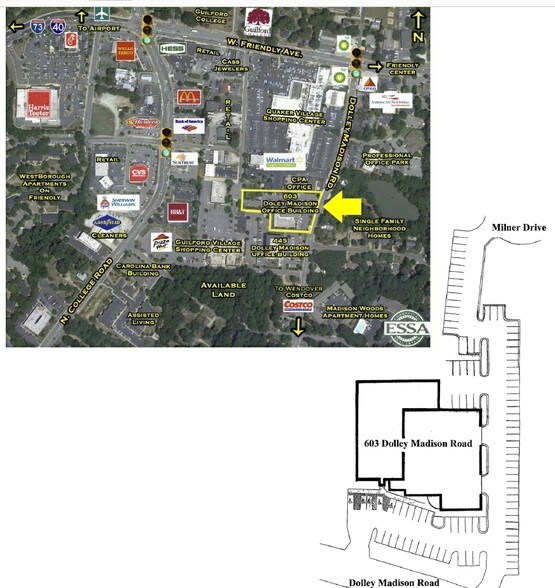 603 Dolley Madison Rd, Greensboro, NC à louer - Aérien - Image 2 de 16