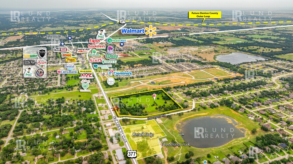 12.83 Ac US-377 and Surveyors rd, Krugerville, TX for sale - Building Photo - Image 2 of 9