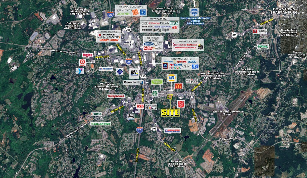 John B. White Sr. Blvd, Spartanburg, SC à vendre - Aérien - Image 1 de 4