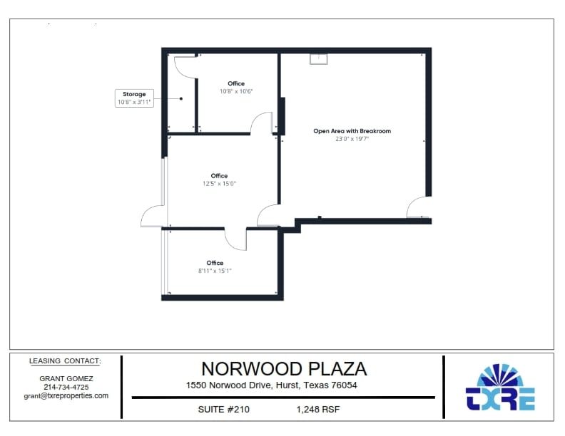 1550 Norwood Dr, Hurst, TX for lease Floor Plan- Image 1 of 1