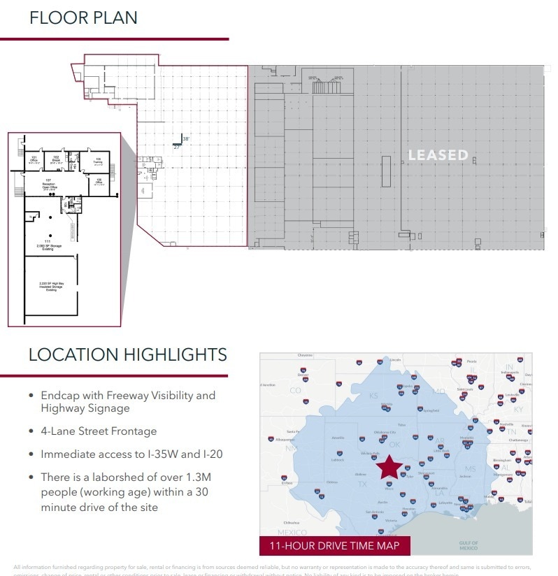 5500 South Fwy, Fort Worth, TX à louer Plan d’étage- Image 1 de 1