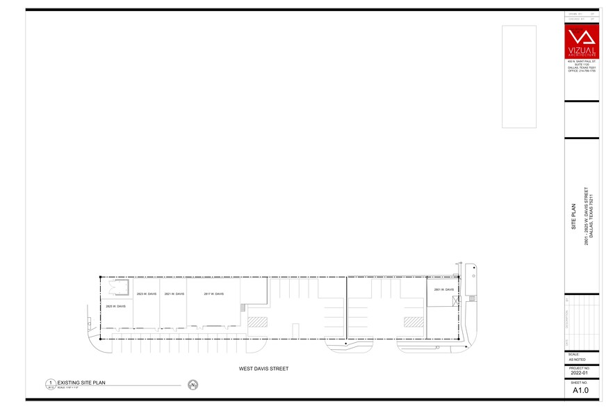 2801-2825 W Davis St, Dallas, TX à louer - Plan de site - Image 2 de 2