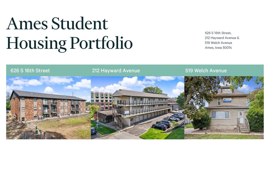 Ames Student Housing Portfolio portefeuille de 3 propriétés à vendre sur LoopNet.ca - Photo du bâtiment - Image 1 de 14