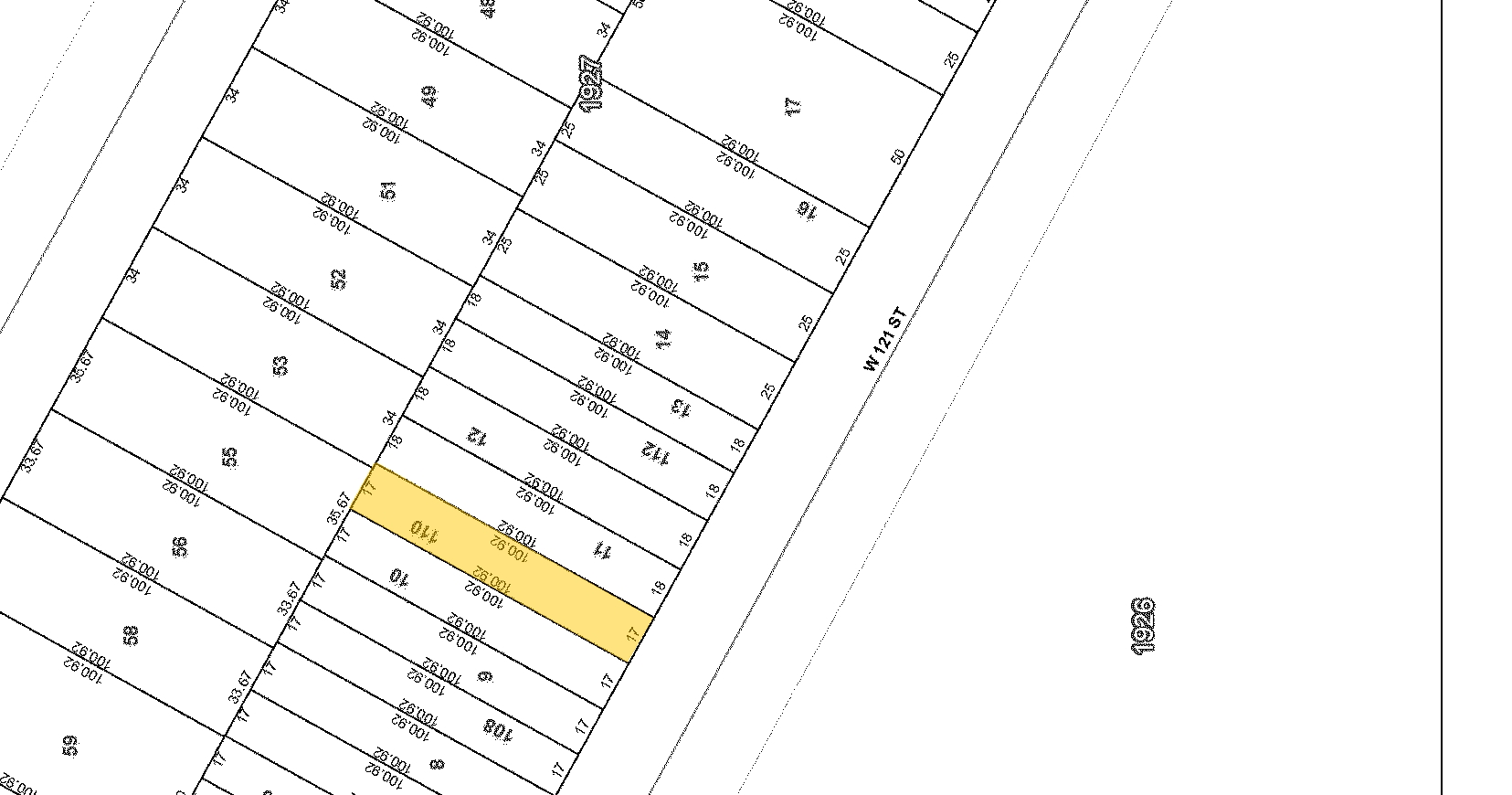 255 W 121st St, New York, NY à vendre Plan cadastral- Image 1 de 5