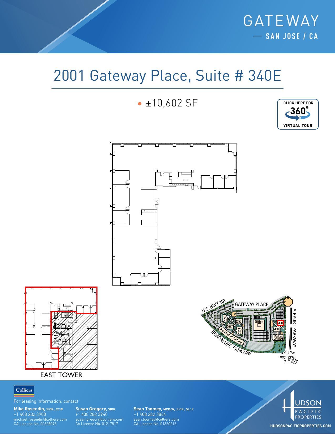 2033 Gateway Pl, San Jose, CA à louer Plan d’étage- Image 1 de 1
