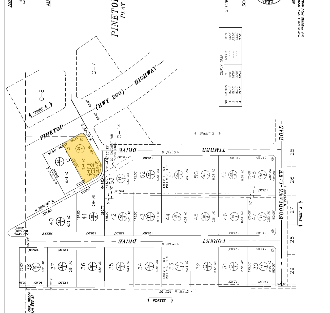 759 E White Mountain Blvd, Pinetop Lakeside, AZ à vendre Plan cadastral- Image 1 de 2