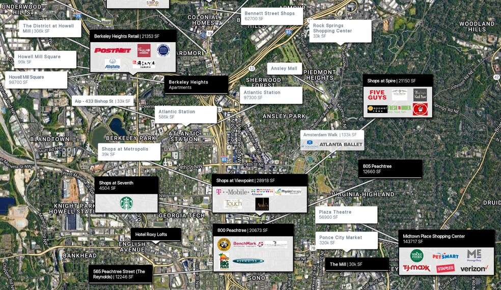 855 Peachtree St, Atlanta, GA à louer - Photo du bâtiment - Image 3 de 8