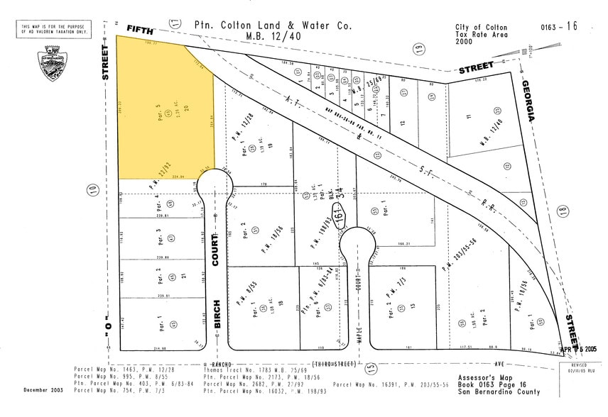 555 Birch Ct, Colton, CA for lease - Plat Map - Image 2 of 6