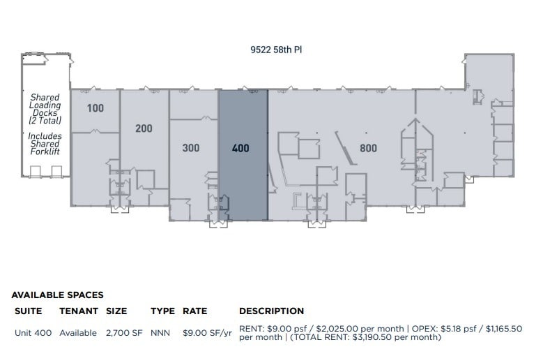 9522 58th Pl, Kenosha, WI for lease Floor Plan- Image 1 of 1