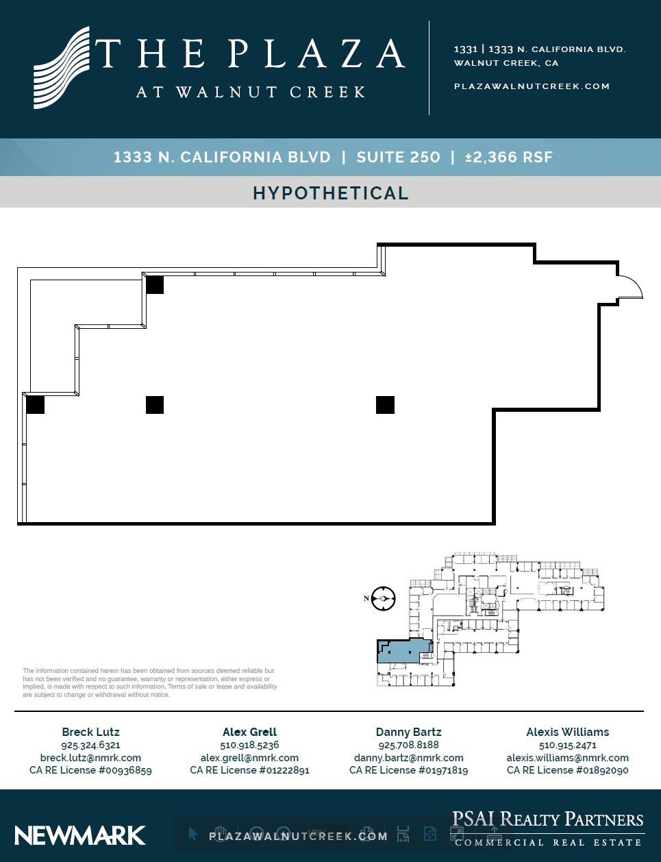 1331 N California Blvd, Walnut Creek, CA à louer Plan d’étage- Image 1 de 1