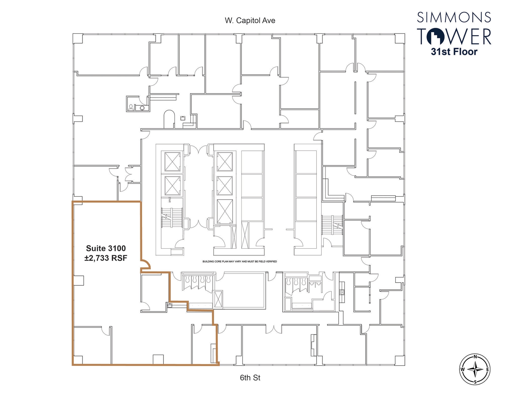425 W Capitol Ave, Little Rock, AR à louer Plan d’étage- Image 1 de 2