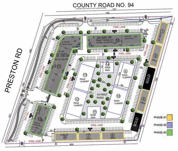 Preston Rd & CR-94, Celina, TX for lease - Site Plan - Image 2 of 27