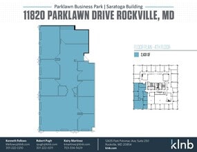 11820 Parklawn Dr, Rockville, MD à louer Plan d’étage- Image 1 de 1