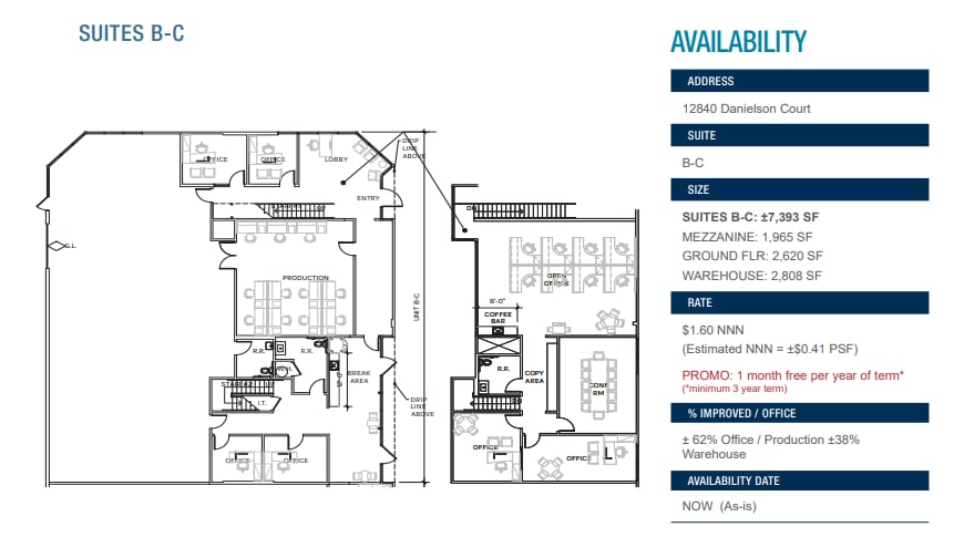 12840 Danielson Ct, Poway, CA for lease Floor Plan- Image 1 of 1