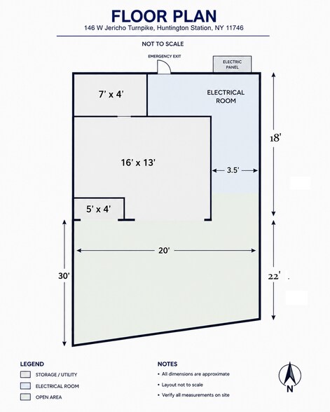 146 W Jericho Tpke, Huntington Station, NY à louer - Plan d’étage - Image 2 de 9