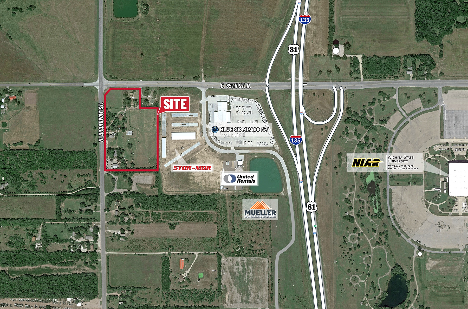 515 E 85th St N, Park City, KS for sale Aerial- Image 1 of 15