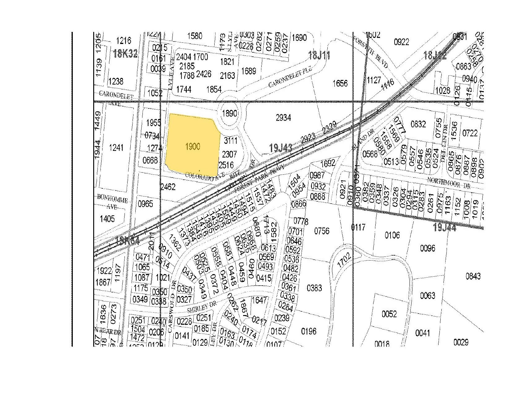 190 Carondelet Plz, Clayton, MO à vendre Plan cadastral- Image 1 de 1