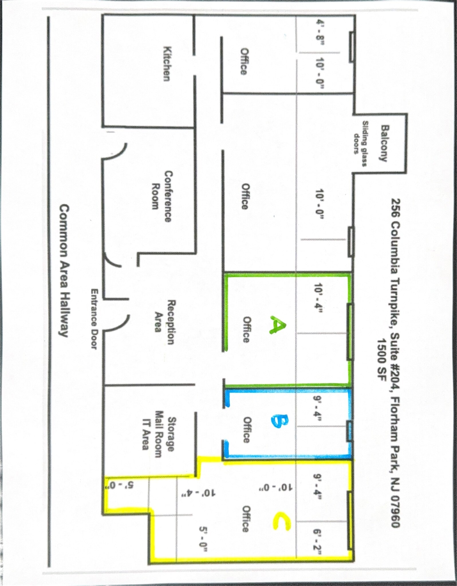 256 Columbia Tpke, Florham Park, NJ for lease Floor Plan- Image 1 of 3