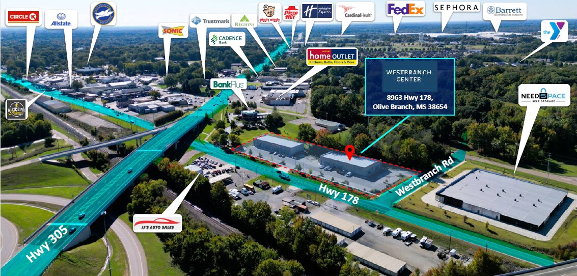8963 Hwy 178 Hwy, Olive Branch, MS à louer Aérien- Image 1 de 7