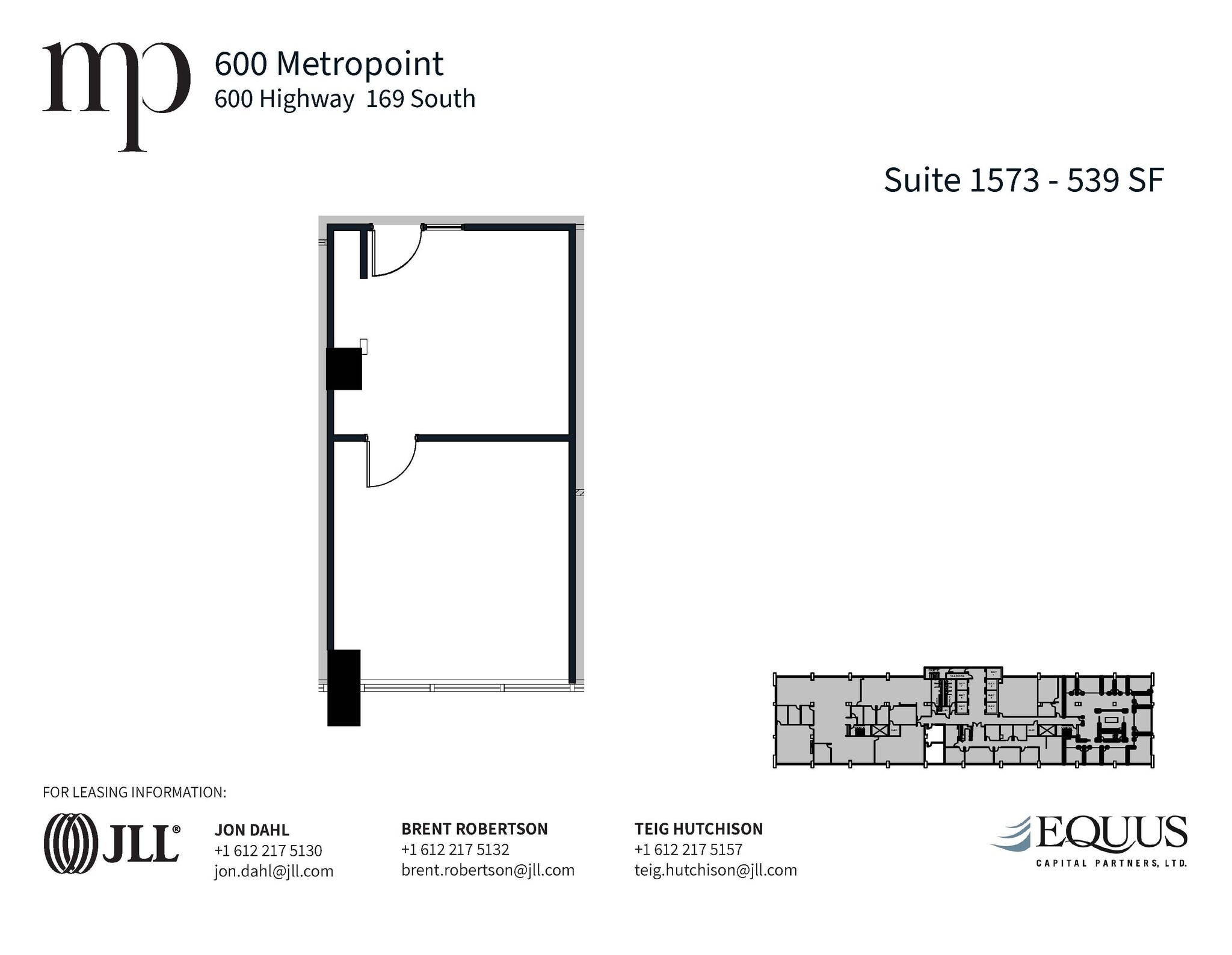 600 Highway 169 S, Saint Louis Park, MN à louer Plan d’étage- Image 1 de 1