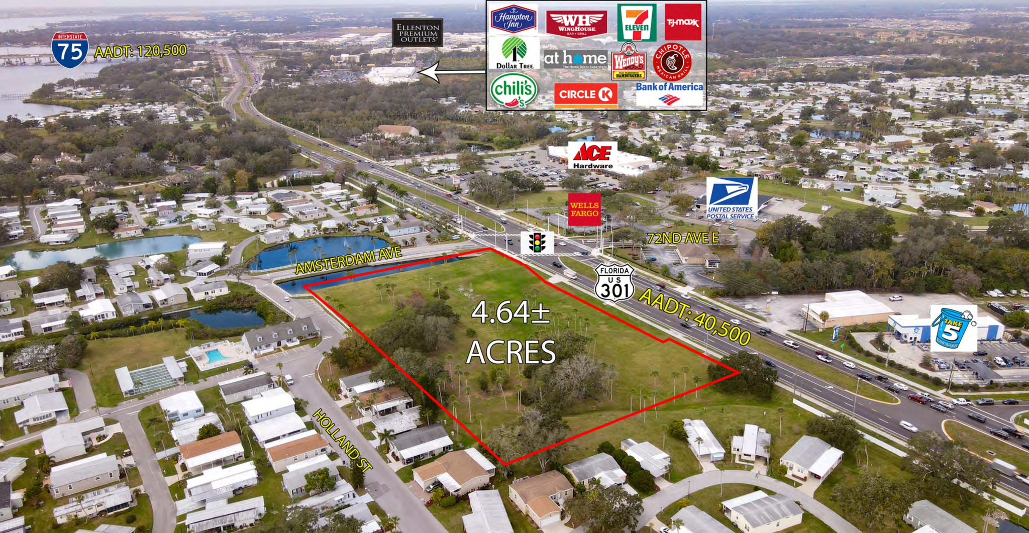 US 301 & Amsterdam, Ellenton, FL for lease Aerial- Image 1 of 4