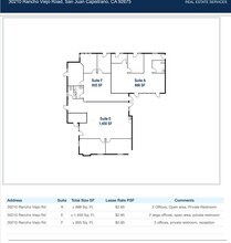 30210 Rancho Viejo Rd, San Juan Capistrano, CA à louer Plan d’étage- Image 1 de 1