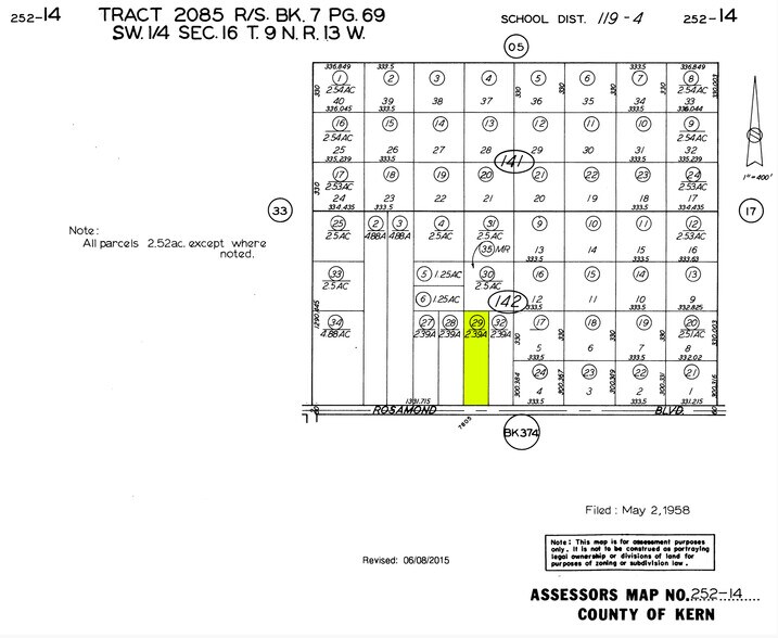 7805 W Rosamond Blvd, Rosamond, CA à vendre - Plan cadastral - Image 3 de 3