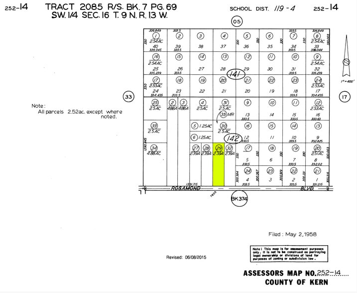 7805 W Rosamond Blvd, Rosamond, CA for sale - Plat Map - Image 3 of 3