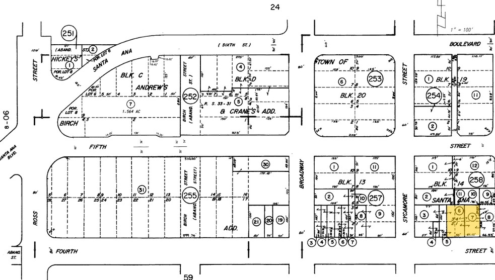 107-109 W 4th St, Santa Ana, CA à vendre - Plan cadastral - Image 2 de 3