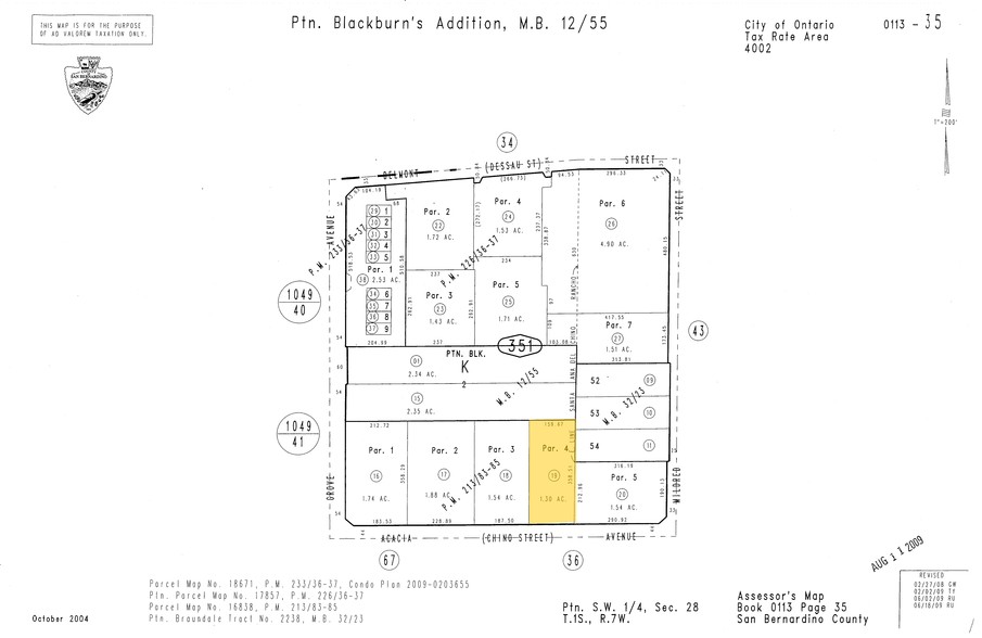 1295 E Acacia St, Ontario, CA à louer - Plan cadastral - Image 2 de 5