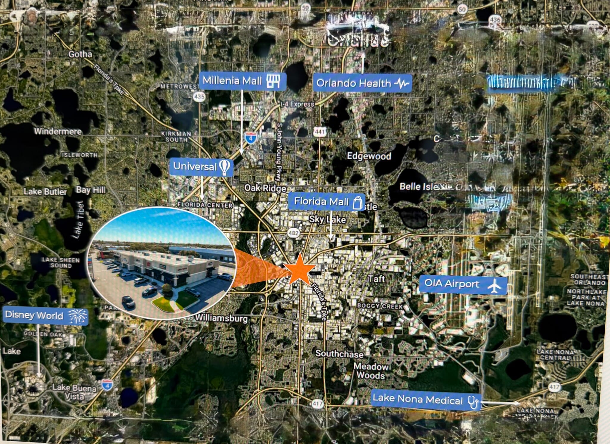 9350 S Orange Blossom Trl, Orlando, FL for lease Aerial- Image 1 of 2