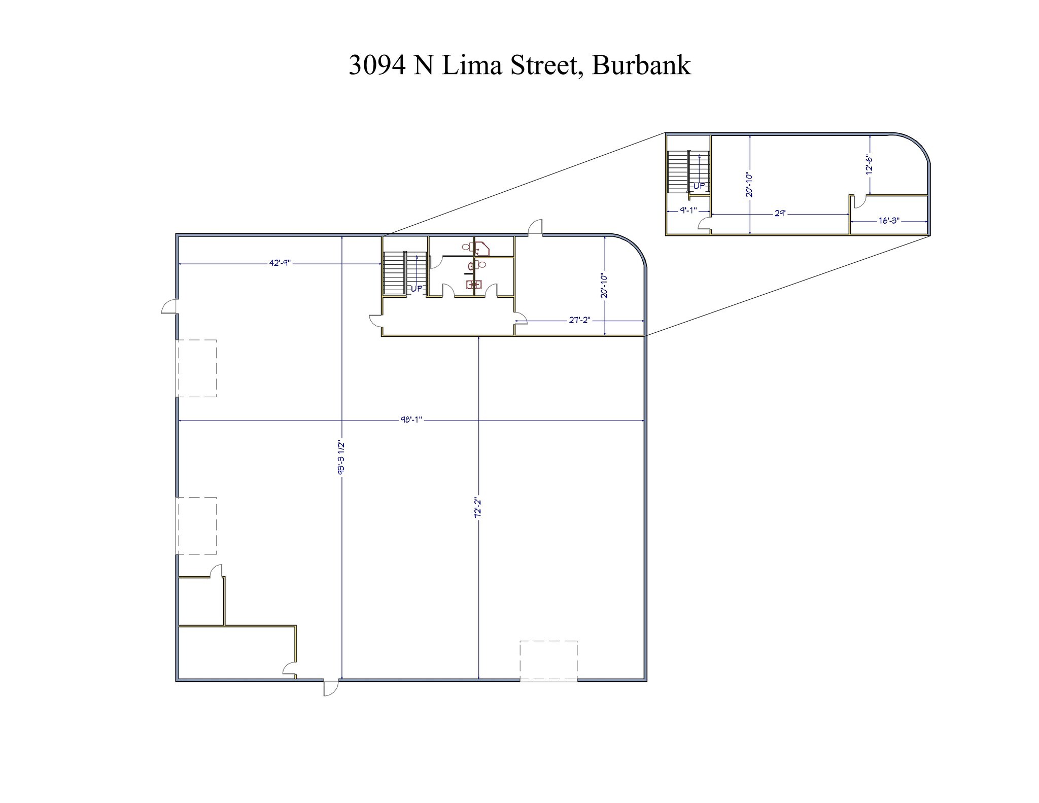 3094 N Lima St, Burbank, CA à louer Plan de site- Image 1 de 2