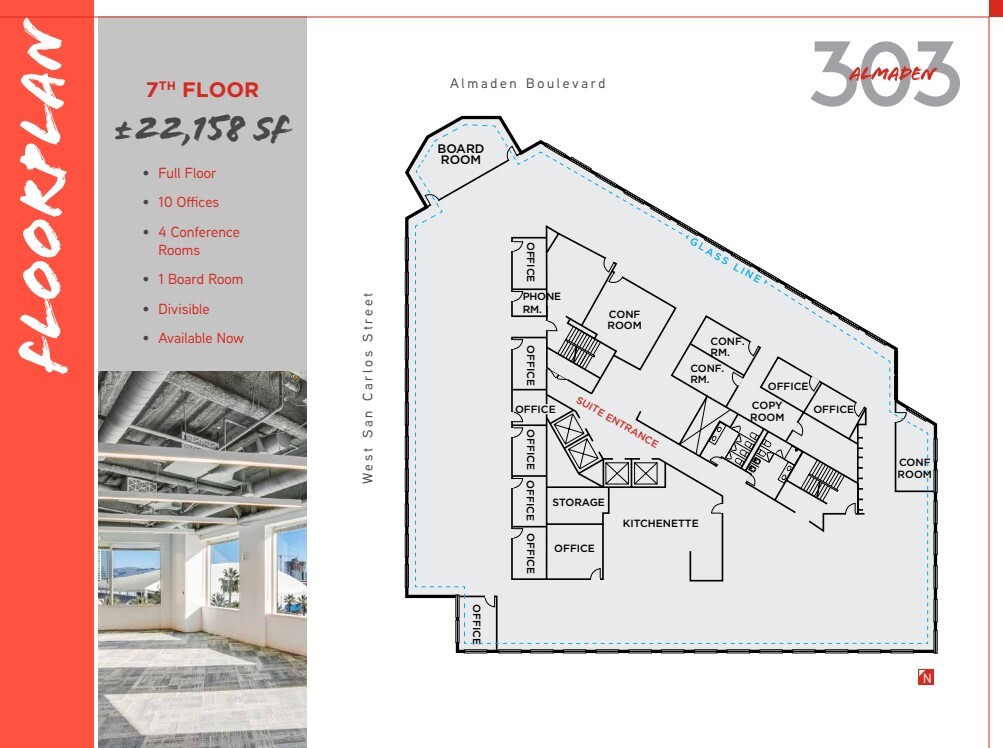 303 Almaden Blvd, San Jose, CA à louer Plan d’étage- Image 1 de 1