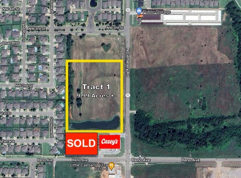 Reno & Cemetery Rd - Tract 1 rd, Yukon, OK à vendre Aérien- Image 1 de 2