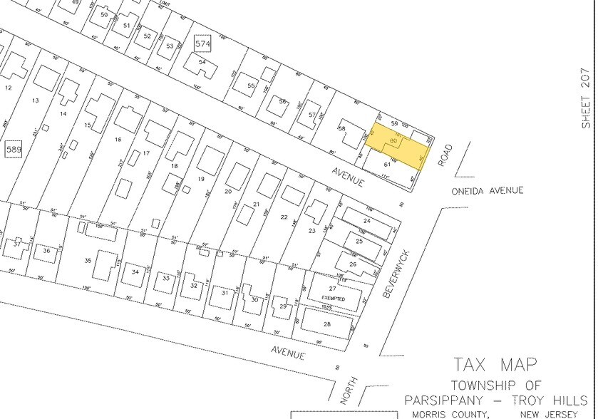 137 N Beverwyck Rd, Lake Hiawatha, NJ à vendre - Plan cadastral - Image 1 de 4