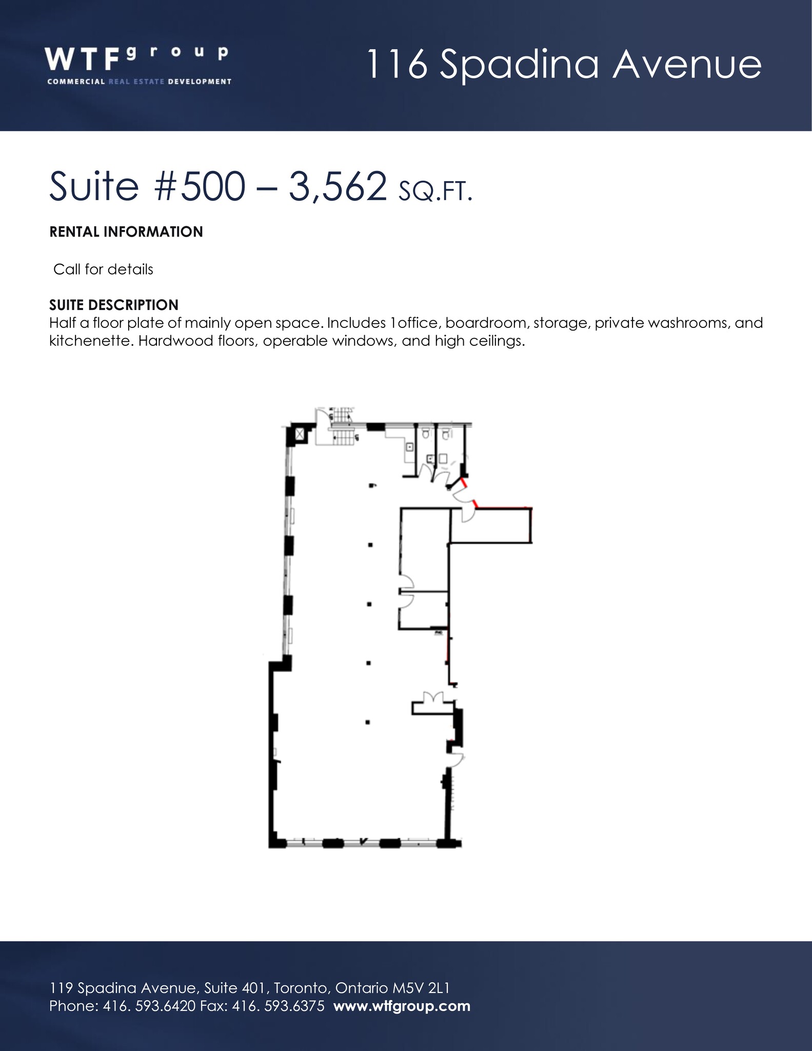 116 Spadina Ave, Toronto, ON à louer Plan de site- Image 1 de 5