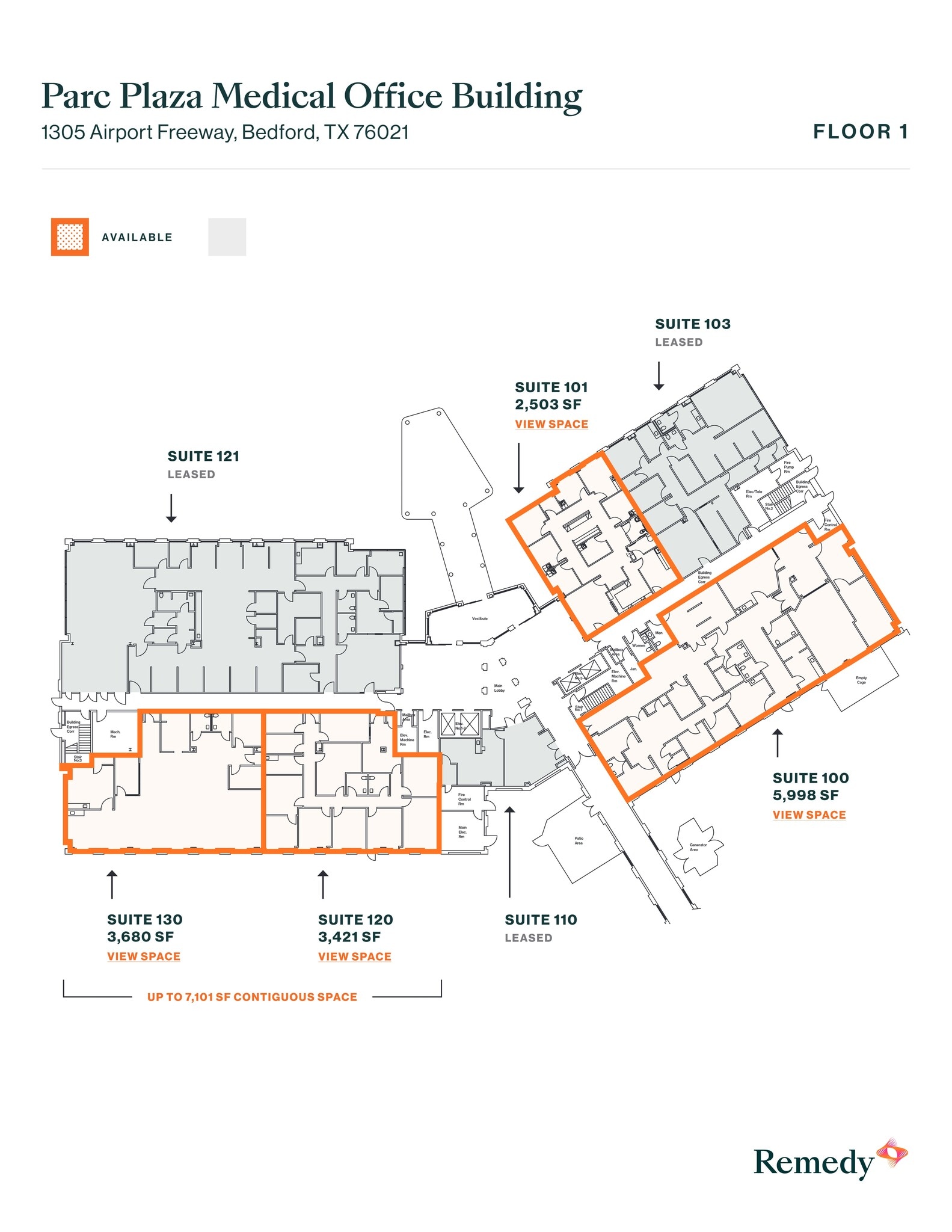1305 Airport Fwy, Bedford, TX à louer Plan de site- Image 1 de 2