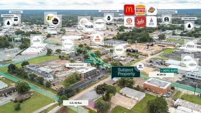 1206 W 6th St, Laurel, MS - AERIAL  map view - Image1