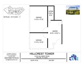12720 Hillcrest Rd, Dallas, TX à louer Plan d’étage- Image 1 de 1