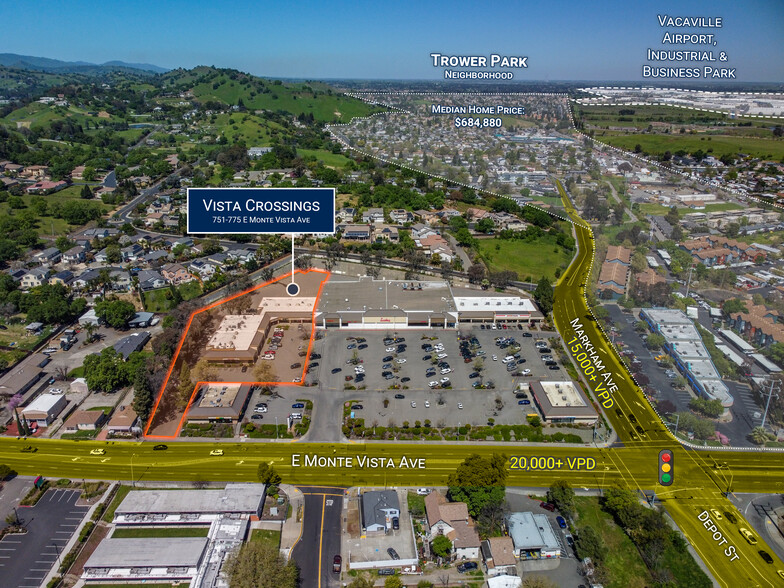 741-791 E Monte Vista Ave, Vacaville, CA for lease - Aerial - Image 2 of 8