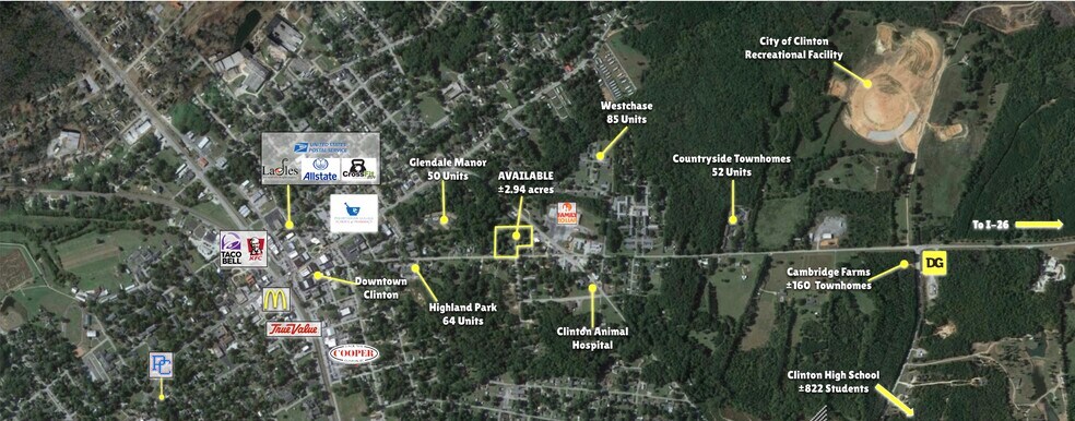 527 Musgrove St, Clinton, SC à vendre - Aérien - Image 2 de 10